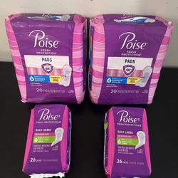 Poise Pads And Liners Bundle $15