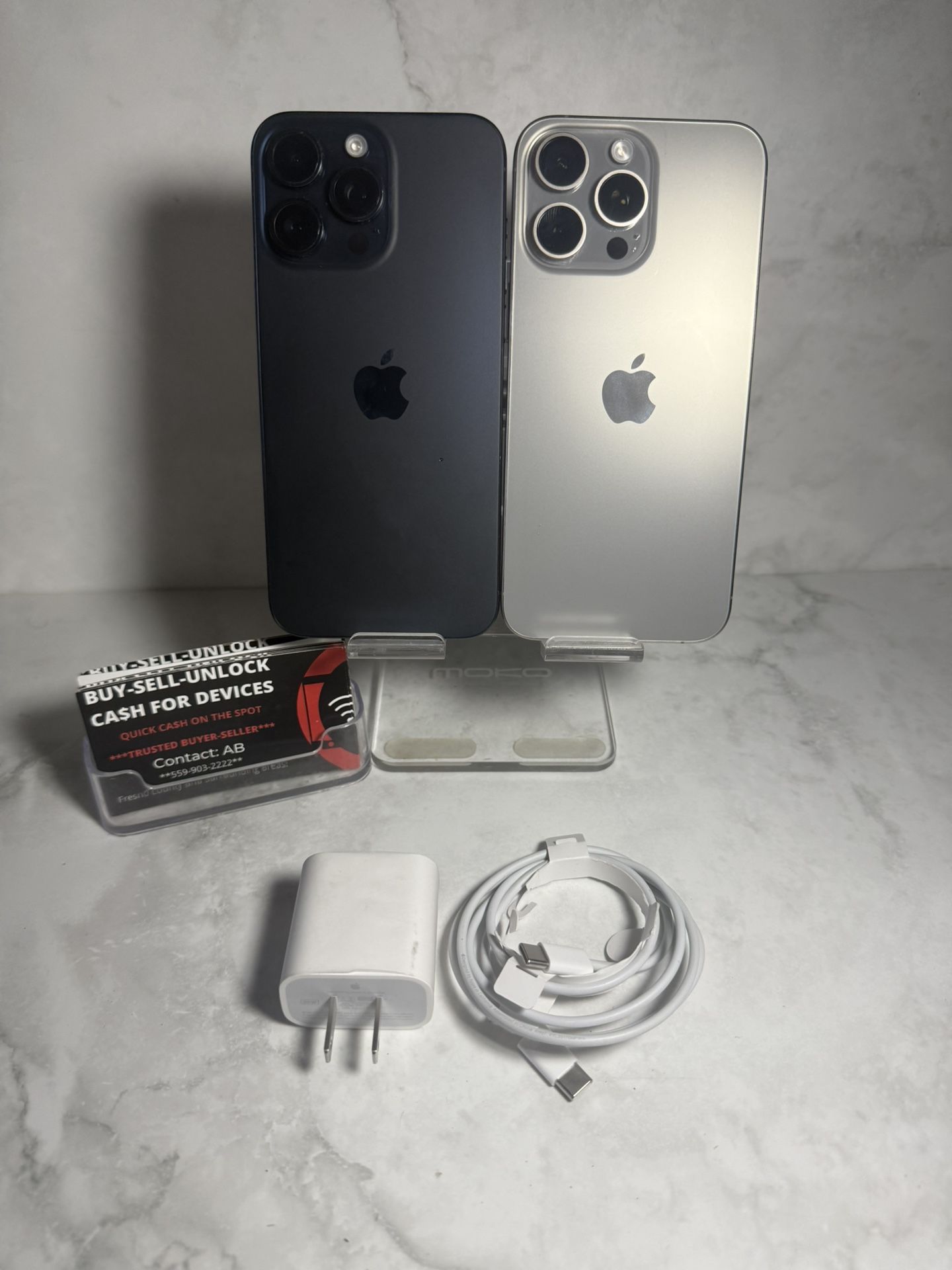 iPhone 15 Pro Max 256gb Att-Cricket ONLY Battery 97% Price Is 680 EACH