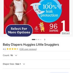 Sz 1 huggies lil snugglers