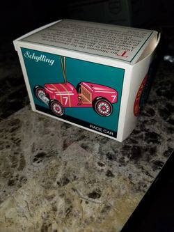 Schilling tin toy ornaments race car