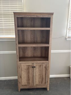 Target Threshold 72” Carson Bookcase with doors — Weathered Oak