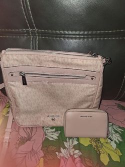 MICHAEL KORS Pink crossbody nylon bag and wallet set