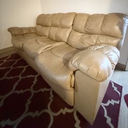 Leather Sofa w/Recliners 