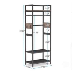 C0357)  Freestanding Closet Organizer, Small Entryway Coat Garments Rack