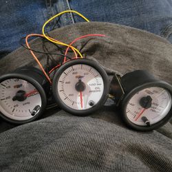 Glowshift white face 7 color guage set