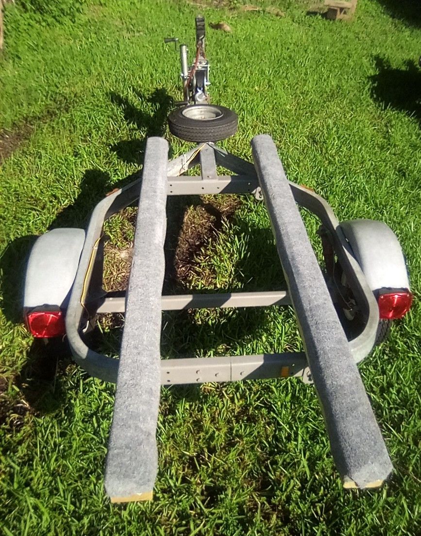 Galvanized Jet Ski Trailer New Wheels, New Bunks, New Winch, New Jack, New Lights. Ready To Load...