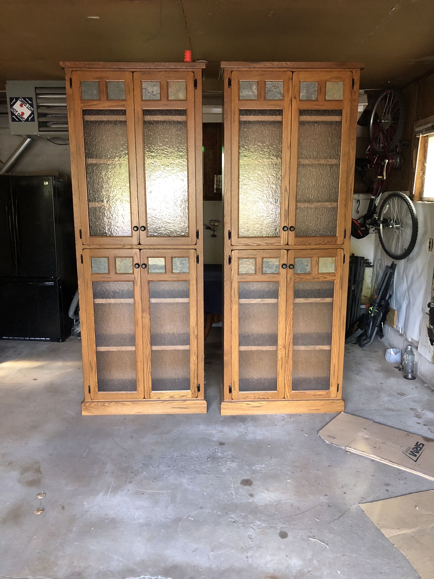 Twin Custom Oak End Cabinet’s 