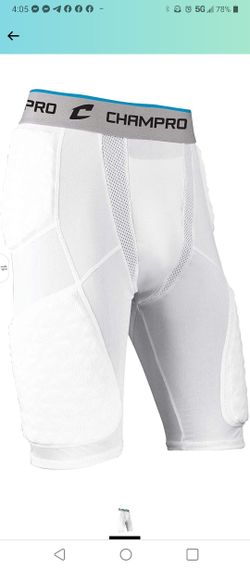 CHAMPRO Youth Tri-Flex Padded Short White Large

