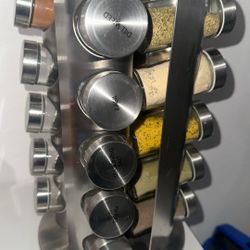 stainless-steel rotating spice rack 