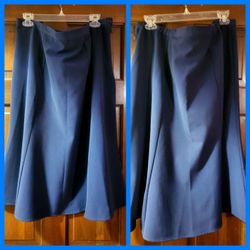 Dark Blue Skirt, Side Zipper  20W