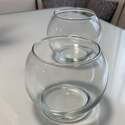 2pc glass dish/vase 