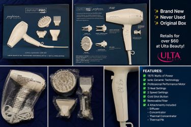 Conair InfinitiPRO Performa Series Ionic Ceramic Hair Dryer – New in Box