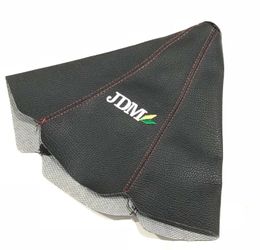 Brand New Universal JDM Leather PVC Red Stitching Leather Gear Manual Shifter Shift Knob Boot Cover