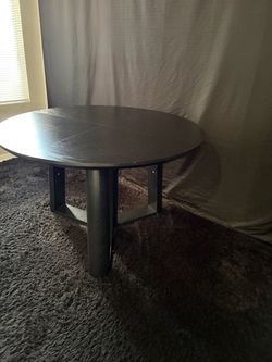 Round Dark Wood Dining Table