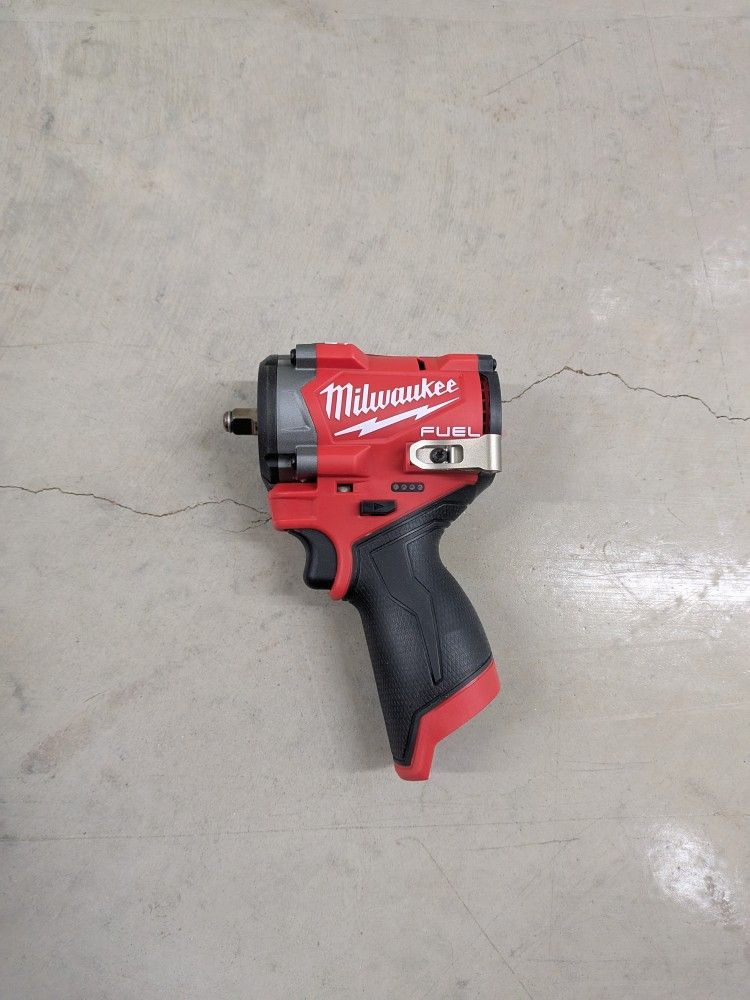 Milwaukee M12 FUEL 12V Lithium-Ion Brushless Cordless Stubby 1/2 in. Impact Wrench (Tool-Only)
