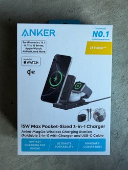Anker MagGo 3-in-1 Foldable Wireless Charging Station - Brand New Sealed