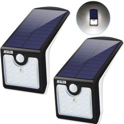 Solar Motion Sensor LED Lights Outdoor with Back Lighting,Solar Powered Security Light with 2 Modes, Super Bright 36 LED Waterproof Wall Lamp for Gard