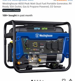 Westinghouse WGen3600DFcv Dual Fuel Portable Generator