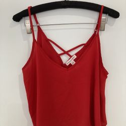 Sexy Red Sheer Cami Crop Shirt Small
