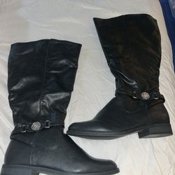 Brescia Ridding Boots Black With Silver Detail On Strap