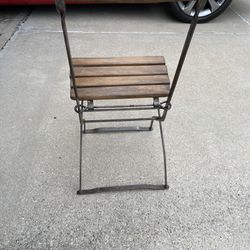 Antique Iron Solid Teak Bistro Chair