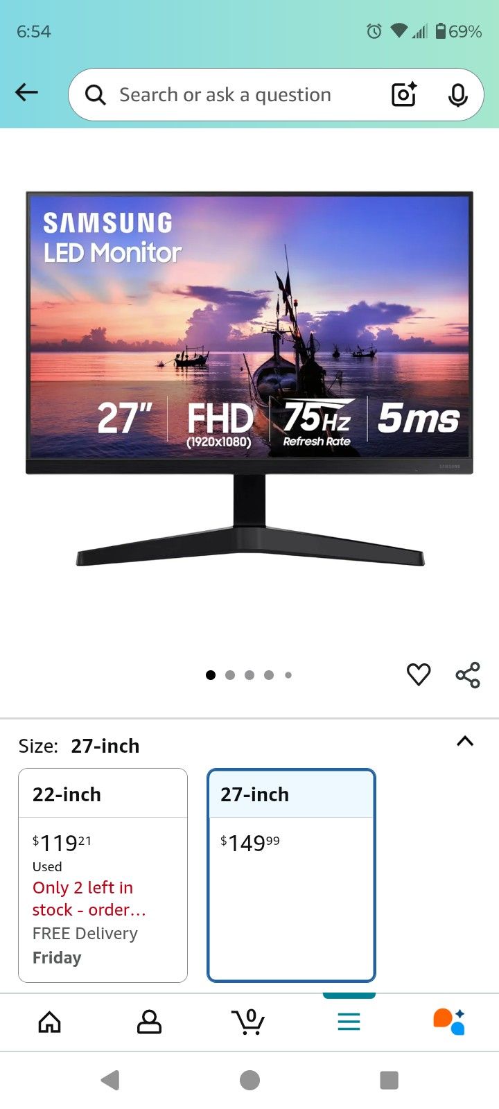 2 Samsung 27inch Monitors