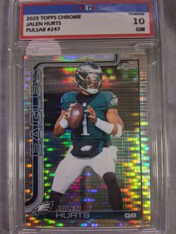 2025 topps chrome jalen hurts graded 10