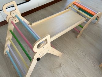 BlueWood Pikler Triangle Climbing Set with Ramp