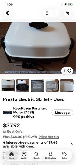 Electric Skillet Presto , Used