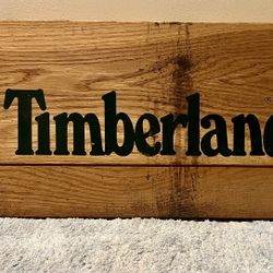 Timberland Boots Wood Display Sign 