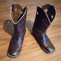 Men's Justin Leather Cowboy Boots Work Boots 