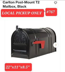 ➿️ Carlton Post-Mount T2 Mailbox, Black #772