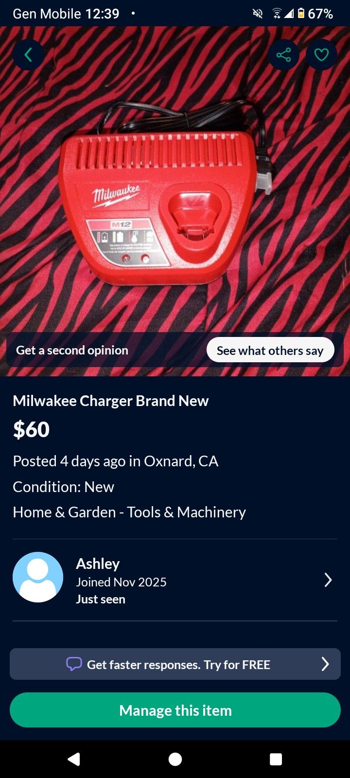 Milwakee Charger Brand New 60