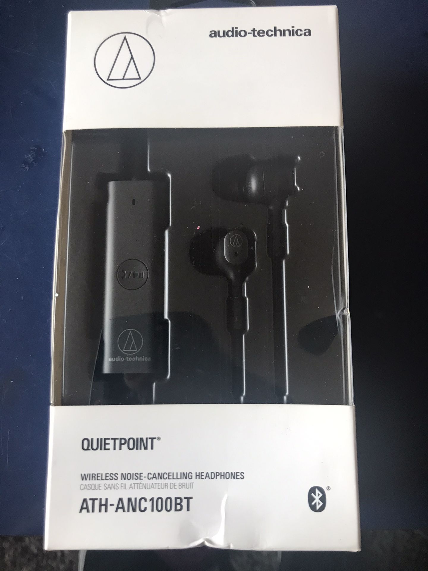 Brand New Audio-Technica ATH-ANC100BT QuietPoint Wireless Active In-Ear Bluetooth Earbud Headphones
