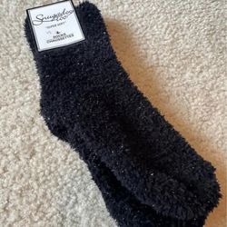 Women's Black Super Soft Sparkly Socks