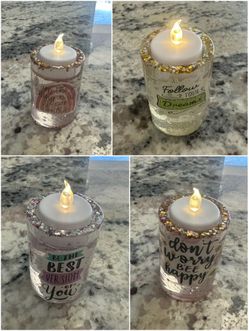 Resin inspirational Quotes Custom Tealight candle Holder