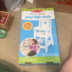 Play High Chair Kids Doll