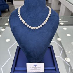 Tennis Chain 10mm Diamonds Gold 18 Inch 