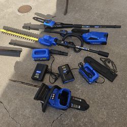 kobalt garden tools chainsaw pole saw  hedge trimmer