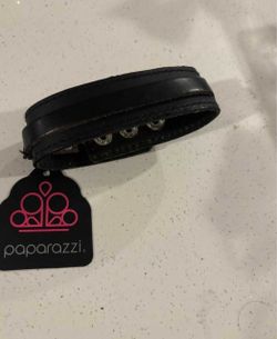 New Black Leather Snap Bracelet by Paparazzi