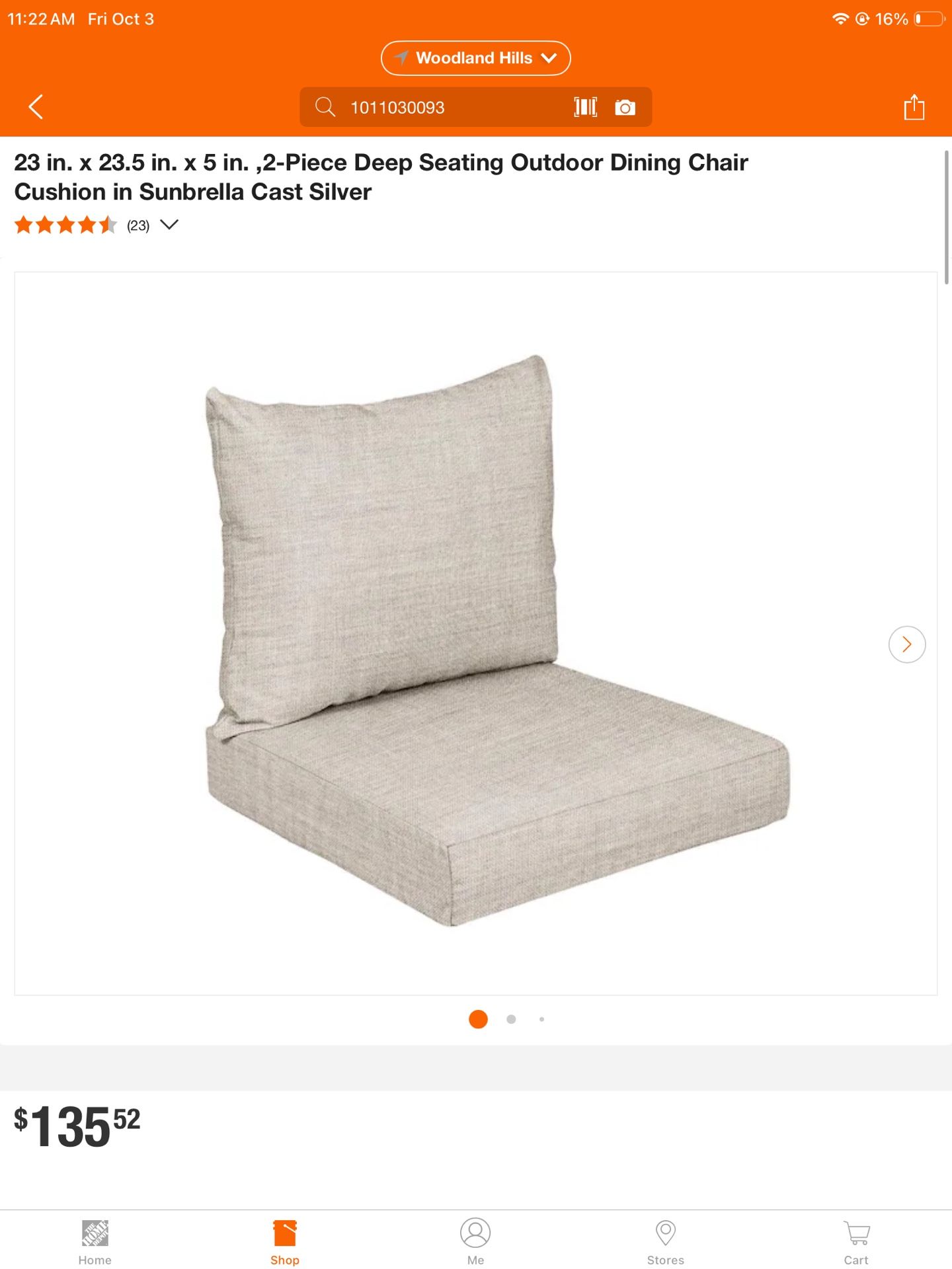 Deep Cushion Outdoor Set Originally $140
