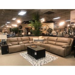 Genuine Leather Power Reclining Sectional Available For Immediate Delivery