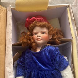 Porcelain Doll By Kaye Wigs 27 “ Tall ( Bobbie Jean)