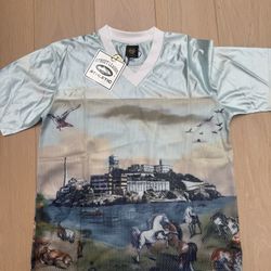 Corteiz Narnia Football Jersey 'Blue/Cream'