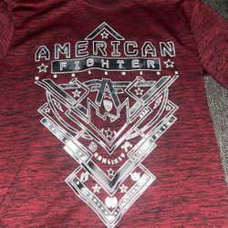 red american fighter t shirt 