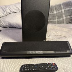 Saiyin Sound Bars for TV with Subwoofer, 2.1 Deep Bass Small Soundbar Monitor Speaker Home Theater Surround System PC Gaming Bluetooth/AUX/Optical Con
