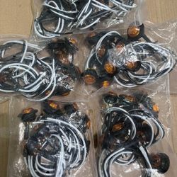 50 pcs 3/4 Inch Mount Amber 3 LED Mini 