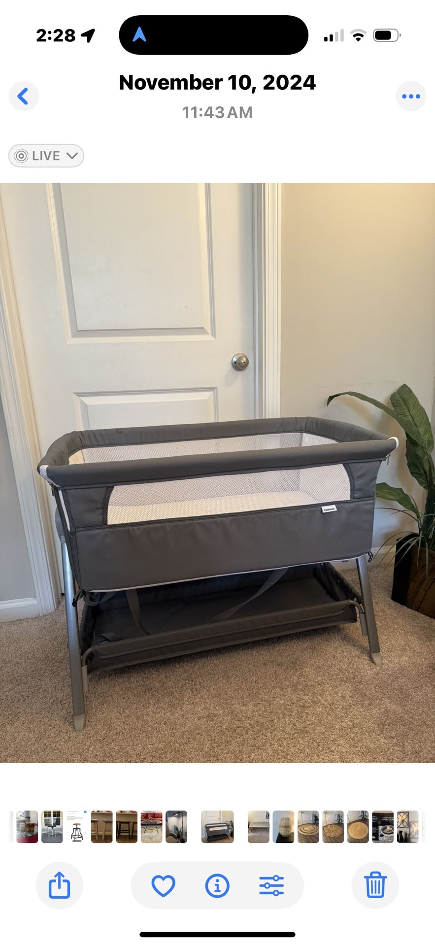 Gray Baby Bassinet