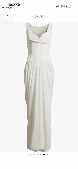 Beautiful White Draped Gown for Sale!