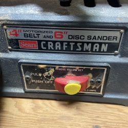 Craftsman 4 inch belt and 6 inch disc sander in good working condition